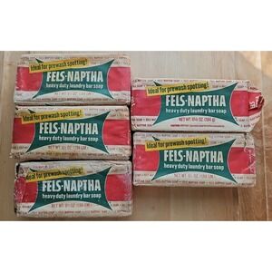 Vintage FELS-NAPTHA Laundry Bar Soap - 6 1/2oz Set of 5